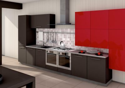 A modern kitchen interior. Made in 3d