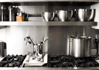 Quite new kitchen stuff in silver black colors