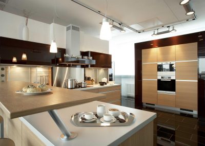 Modern luxury kitchen and dining room interior